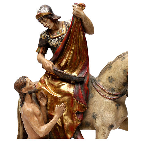 STOCK San Martino a cavallo legno dipinto Valgardena 4