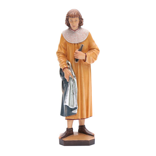 Saint Cosmas with forceps in painted Valgardena wood, 25cm 1