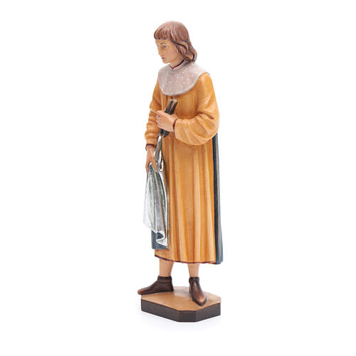 Saint Cosmas with forceps in painted Valgardena wood, 25cm 2