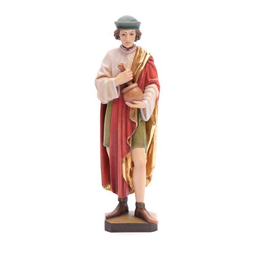 Saint Damien in painted Valgardena wood, 25cm 1