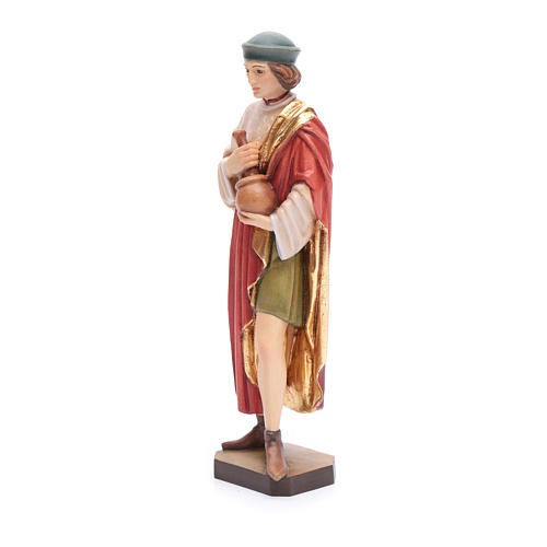 Saint Damien in painted Valgardena wood, 25cm 2