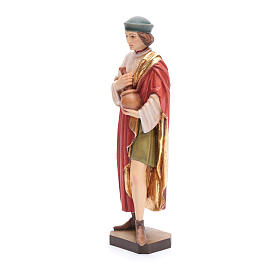 Saint Damien avec mortier 25 cm bois peint Valgardena