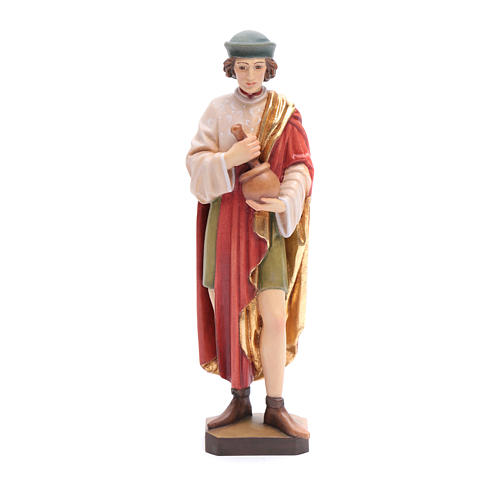 Saint Damien avec mortier 25 cm bois peint Valgardena 1