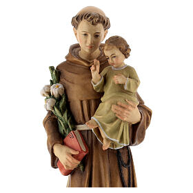 Saint Antoine avec Enfant Jésus bois peint Valgardena