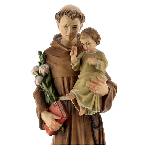 Saint Antoine avec Enfant Jésus bois peint Valgardena 2