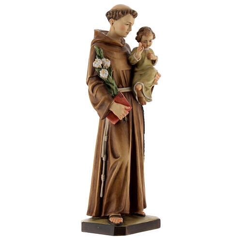 Saint Antoine avec Enfant Jésus bois peint Valgardena 4