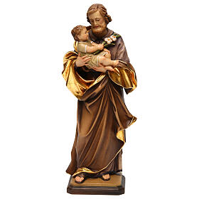 Saint Joseph with baby by Guido Reni in Valgardena wood