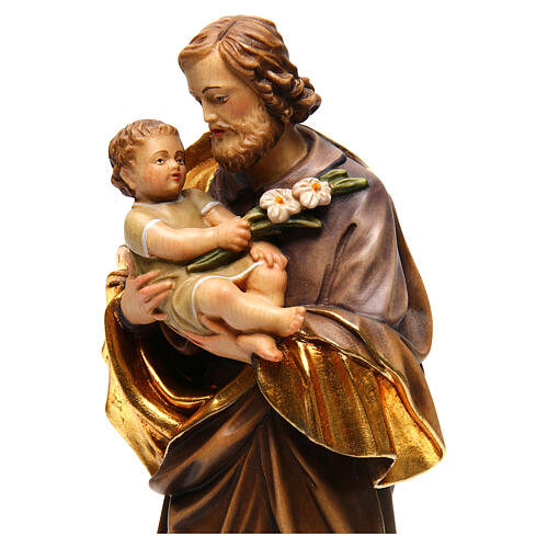 Saint Joseph with baby by Guido Reni in Valgardena wood 2