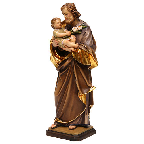Saint Joseph with baby by Guido Reni in Valgardena wood 3