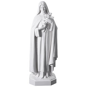 Statua Santa Teresa vetroresina bianca crocifisso rose per esterno 130 cm