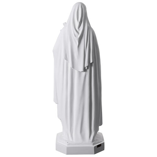 Estátua Santa Teresa em fibra de vidro branca com crucifixo e rosas para exterior 130 cm 8