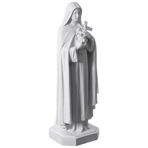 St. Theresa Statue White Fiberglass Crucifix Roses for Outdoor Use, 130 cm 7