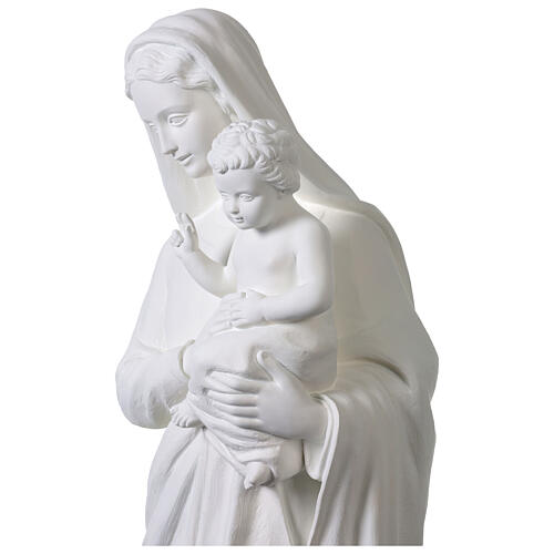 Statue Vierge à l'Enfant en fibre de verre blanche 135 cm 6
