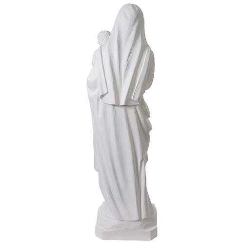 Statue Vierge à l'Enfant en fibre de verre blanche 135 cm 7