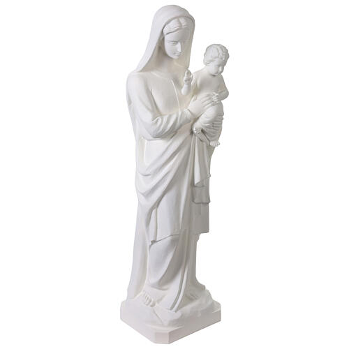 Statua Madonna con Bambino vetroresina bianca 135 cm 3