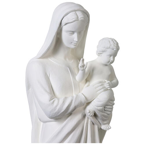 Statua Madonna con Bambino vetroresina bianca 135 cm 4