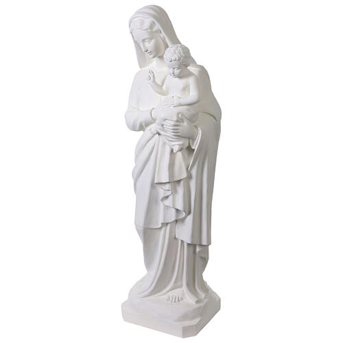 Statua Madonna con Bambino vetroresina bianca 135 cm 5