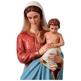 Estatua fibra de vidrio colorida Virgen con Niño 135 cm