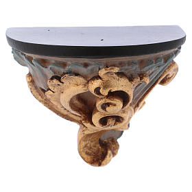 Étagère murale semi-ronde style baroque bois Valgardena