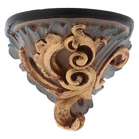 Étagère murale semi-ronde style baroque bois Valgardena