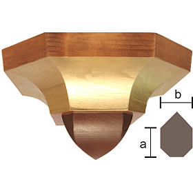 Statuen aus bemalten Holz: Eckkonsole gotisches Styl 12x14cm, Valgardena