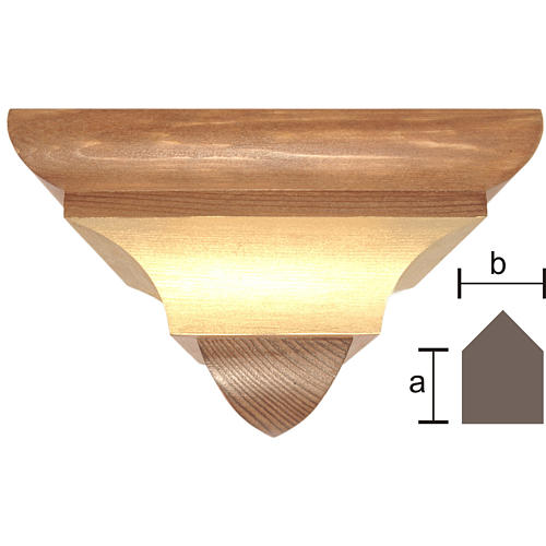 Wall bracket for corner in wood from Valgardena, gothic style 1