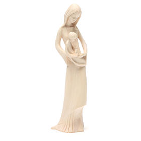 Vierge à l'enfant et colombe bois peint Valgardena