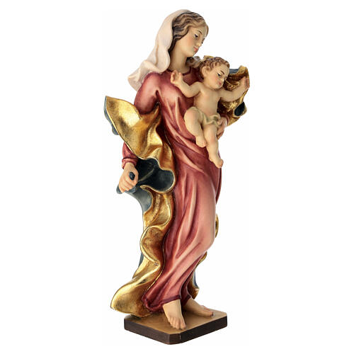 Gottesmutter mit Christkind Barock Stil Grödnertal Holz 3