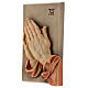 Clasped hands bas-relief in painted Valgardena wood s2
