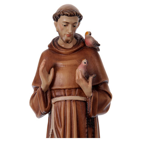 Saint Francis of Assisi in painted Valgardena wood 2