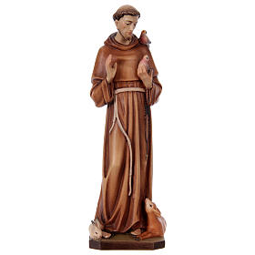 Statue Saint François d'Assise bois peint Val Gardena