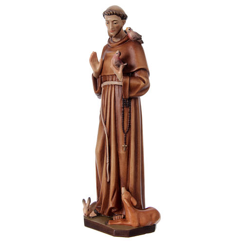 Statue Saint François d'Assise bois peint Val Gardena 3