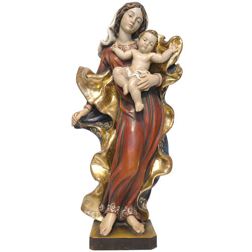 Vierge à l'Enfant style baroque 50 cm bois Valgardena Old Gold 1