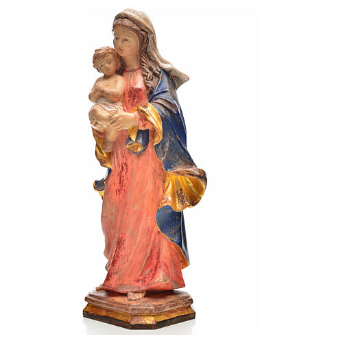 Virgin Mary statue 40cm in Valgardena wood, Baroque style, old a 2