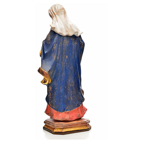 Virgin Mary statue 40cm in Valgardena wood, Baroque style, old a 3