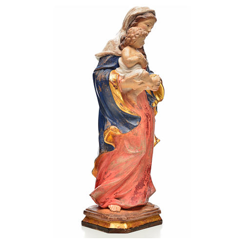 Virgin Mary statue 40cm in Valgardena wood, Baroque style, old a 4