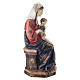 Vierge assise Enfant et raisin bois Valgardena Old Gold vieilli s6