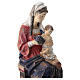 Madonna seduta con bimbo e uva legno Valgardena Old Antico Gold s3