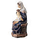 Madonna seduta con bimbo e uva legno Valgardena Old Antico Gold s4