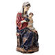 Madonna seduta con bimbo e uva legno Valgardena Old Antico Gold s5