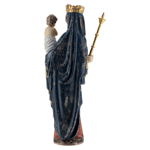 Vierge Enfant sceptre 25 cm style gotique bois Old Gold vieilli 5