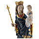Vierge Enfant sceptre 25 cm style gotique bois Old Gold vieilli s2