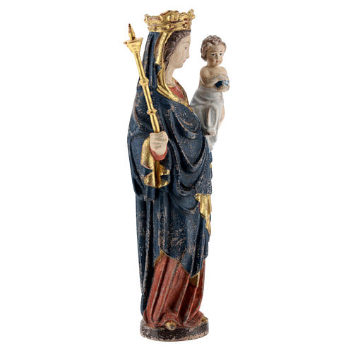 Virgin Mary statue with baby and sceptre in Valgardena wood 25cm 4