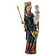 Virgin Mary statue with baby and sceptre in Valgardena wood 25cm s1