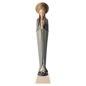 Virgen estilizada en madera de la Valgardena colorada