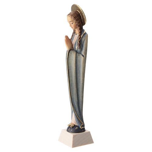 Statue Vierge Marie stylisée bois peint Val Gardena 3