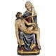 Pietà statue 44cm in Valgardena wood, antique gold finish s1