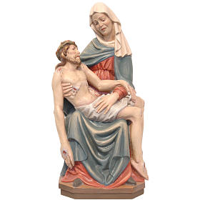 Pietà statue in painted Valgardena wood
