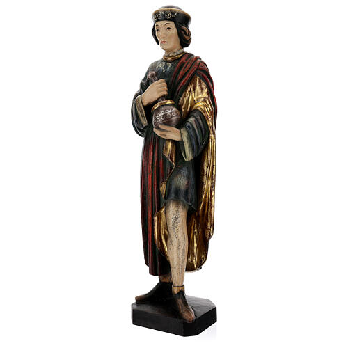 Święty Damian z moździerzem 50 cm drewno Valgardena Antico Gold 5