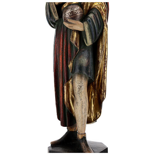 Święty Damian z moździerzem 50 cm drewno Valgardena Antico Gold 7